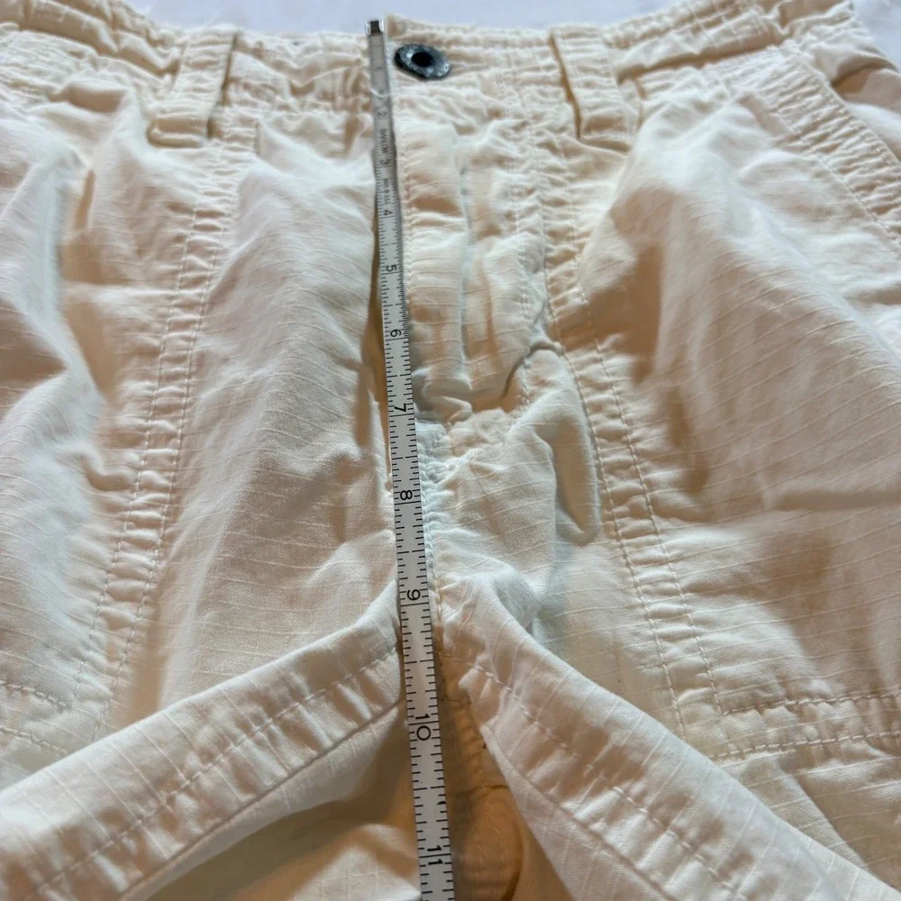 American Eagle Cargo Shorts Mens 26 Cream Ripstop Cotton Utility Casual Pockets